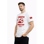 Byozcan özssa Erkek Türkiye World Cup 2026 Baskılı Tişört Futbol Temalı Forma T-Shirt - Beyaz