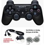Byoztek Ps3 Dualshock Gamepad Yeni Nesil Kol Controller Oyun Kolu Ps3 + Pc + 1.5 mt Şarj Kablosu - Siyah