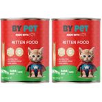Bypet Dana Etli Yavru Kedi Yaş Kedi Maması 1 Adet -400 Gram Konserve 2li paket