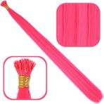 BYR Fiber Sentetik Boncuk Kaynaklık Renkli Saç - Koyu Pembe - 100 Adet Yeni