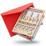 BYRRSF HöLzerne doğum günü kartları, sizin için doğum günü kartı, koca, oğul, anne, kız arkadaş, eş, torun, ahşap tebrik kartı, doğum günü, erkek ve kadınlar için ahşap hediye, zarflı ahşap doğum günü kartı
