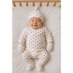 BYS BABY FASHION Organik Pamuklu Kalp Desenli Desenli 7'li Yenidoğan Kız- Erkek Bebek Hastane Çıkış Seti