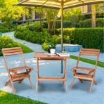Bysay Ahşap Katlanır 3 Lü Bistro Set Bahçe Takımı (Naturel)