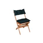 Bysay Puf Minderli Ahşap Katlanabilir Bahçe Mutfak Balkon Teras Sandalyesi (Naturel-Yeşil)