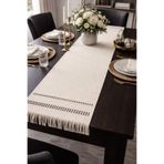 bysezerozer KETEN RUNNER HANDMADE EL İŞİ MASA ÖRTÜSÜ EKRU