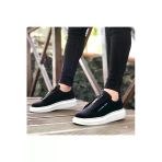 Byshoes BA0310 BOA Kalın Yüksek Taban Fermuarlı Siyah Beyaz Erkek Ayakkabı