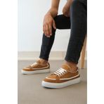 Byshoes BA0351 BOA Bağcıklı Deri Tozu Günlük Taba Renk Spor Ayakkabı