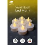 BYSHOME 6 Adet Sarı Işıklı LED Mum El Mumu Tealight Piller Dahil Kullanıma Hazır