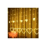 BYSHOME Dekoratif 8 Fonksiyonlu Kalp Desenli Perde Led 12 Sarkıt Ip Led