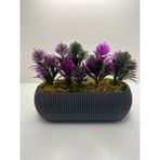 BYSHOME Uzun Gri Saksıda Yapay Çiçek Iğneli Çam Demeti Dekoratif Mutfak Banyo Masa Çiçeği 21X9X7 cm - Fuşya