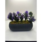 BYSHOME Uzun Gri Saksıda Yapay Çiçek Iğneli Çam Demeti Dekoratif Mutfak Banyo Masa Çiçeği 21X9X7 cm - Mor