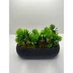 BYSHOME Uzun Gri Saksıda Yapay Çiçek Iğneli Çam Demeti Dekoratif Mutfak Banyo Masa Çiçeği 21X9X7 cm - Yeşil