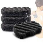 Bysiter Konjac vücut süngeri seti, 4 parça, bambu kömürü, yüz süngeri, peeling süngeri, yüz temizliği, erkek, kadın için (4 paket)