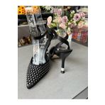 BYSLÇ SHOES SİYAH SATEN TAŞLI ARKASI AÇIK STİLETTO YENİ SEZON -