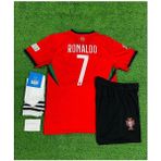 Bysportakus Portekiz 2024-25 Yeni Sezon Cristiano Ronaldo Iç Saha Çocuk Forması 4'Lü Set - 6 - 7 Yaş - Kırmızı