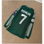 Bysportakus R.Madridd 2012/13 Sezonu Cristiano Ronaldo Uzun Kol Özel Nostalji Forması (Green) - XL - Yeşil