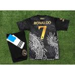 Bysportakus R.Madridd 2023/24 Sezon Dragon Desenli Cristiano Ronaldo Konsept Çocuk Forması 3'Lü Set (Black) - 10 - 11 Yaş - Siyah