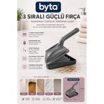 BYTA Saplı El Süpürgesi Manuel Kırıntı Toplayıcı 3 Sıralı Temizlik Fırçası Mutfak, Masa ve Tezgah İçin