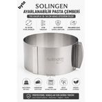 BYTA Solingen Kek Kalıbı Paslanmaz Çelik Ayarlanabilir 16-34 cm Kilitli Sistem Fırın ve Airfryer Uyumlu