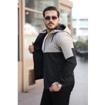 ByTrend Black Parçalı Kapüşonlu Mevsimlik Mont PLDP 2907_