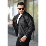 ByTrend Yakalı Bel Lastikli Suni Deri Mont 1787_50446-1