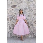 bytugcekaya Pembe Balon Kol Gömlek Elbise