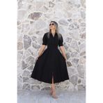 bytugcekaya Siyah Balon Kol Gömlek Elbise