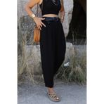 bytugcekaya Siyah Kemerli Havuç Kesim Pantolon