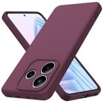 Byvuwiay Xiaomi Redmi Note 14 5G ile uyumlu kılıf, yumuşak TPU sıvı silikon kılıf, darbeye dayanıklı, çizilmeye karşı dayanıklı koruyucu kılıf, şarap kırmızısı