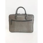 BYZ - 231 Kroko Gri 40X30X8cm Suni Deri Evrak Çantası - Gri Melanj