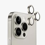 Bzontech iPhone 15 Pro / 15 Pro Max ile Uyumlu Mercek Lens Kamera Koruyucu Natural Titanium