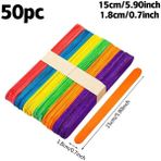 C 50/100 Adet Dondurma Çubuğu Buz Küpü Makinesi Krem Araçları Modeli Özel Amaçlı Dıy Ahşap Sopa El Sanatları Lolipop Kalıp Aksesuarları (Yurt Dışından) - Ice Cream Sticks - Renkli