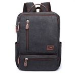 C-Active 1260 Siyah Kanvas Kumaş Büyük Boy Unisex Sırt Çantası