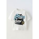 c.c.l. coccolin kids baby clup Erkek Çocuk Bmw Araba Baskılı Çocuk Oversize Tişört T-Shirt - Beyaz - 5 Yaş
