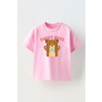 c.c.l. coccolin kids baby clup Sweet Hugs Baskılı Kız Çocuk Oversize Tişört T-Shirt