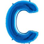 C Harf Grabo Mavi 100 cm Folyo Balon