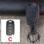 C Kırmızı Kia Rio 5 Sportage Erato K3 Forte Optima K5 K2 Ceed Sorento Soul Picanto Aksesuarları Için Deri Araba Uzaktan Kumanda Anahtar Kılıfı Kapak (Yurt Dışından) - 1
