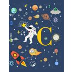 C: Lettera C Iniziale Nome Quaderno a righe Spazio astronauta Composizione per Ragazzi Bambini Compleanno-per Scrivere Scuola-100 Flogli