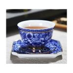 C Mavi ve Beyaz Çiçek Çay Fincan Tabağı ile Porselen Çay Kase Jingdezhen Seramik Kung Fu Çay Fincanı Kahve Bira Şarap Kupası (Yurt Dışından) - 1 Adet - Renkli - 1 lt