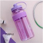 C-Mor 2000ML 2 Litre Su Pipetli Şişe Kadın Kızlar Büyük Taşınabilir Seyahat Şişeleri Spor Fitness Fincan Yaz Soğuk Su Zaman Ölçeği ile (Yurt Dışından) - Renkli - Water Bottles