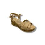 C-Shoes KA02-25 Deri Anatomik Yanları Açık Dolgu Topuk Kadın Sandalet