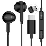C Tipi Kulaklıklar Kablolu Kulaklık Kablolu Kulaklıklar USB C Samsung Galaxy A16 5G/S25/S25 Ultra/S25 Artı/S24FE/S23/A56/A36/A26, iPhone 16e/16 Plus/16 Pro Max, Pixel 9, Mic ve Uzaktan Kumanda ile