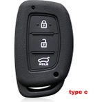 C Tipi Siyah Hyundai Solaris Accent IX25 Creta Elantra IX35 Tucso Verna I10 I20 I40 Anahtarlık Araba Aksesuarları Key Case (Yurt Dışından)