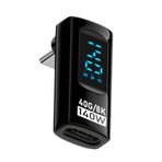 C Tipi USB Adaptörü, Erkek - Dişi Adaptör, 140W Erkek - Dişi Stereo Adaptör Tip C, 40 Gbps Şarj İzleme Konektörü, Akıllı Tablet ve Telefon için Güç Ölçer Test Cihazı