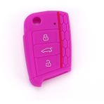 C Vw Volkswagen Golf 7 Mk7 Skoda Octavia A7 3 Düğmeli Araba Anahtarı Kılıfı Silikon Kapak - Anahtarlık Oto Aksesuarları Koruyucu Key Bag (Yurt Dışından) - araba anahtarı kapağı
