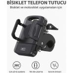 C109 360° Ayarlanabilir Bisiklet & Motosiklet Telefon Tutucu – Tek Elle Kullanım Gidon Bağlantılı - Siyah
