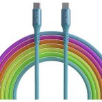 C38 Type-C To Type-C 65W LED Işıklı Şarj ve Kablosu 1.2m Çok Renkli