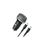 C434 55W Dual Pd30w + Qc25w Araç Şarj Aleti Type-C To Type-C Kablo Set