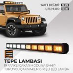 C9 Cama Çakar Beyaz Turuncu LED Flaş Çakmaklık Girişli 86 cm 19 Mod Araç Içi Ön Arka Panel Araç Dışı Tepe Izgara Acil Ikaz Sinyal Uyarı Yönlendirme Spot Drl Gece Gündüz Çalışan Lamba - 85 CM