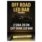 C9 E-Mark Onaylı Off Road 2 Sıra Çift Renk Turuncu beyaz 20 Cm Led Bar